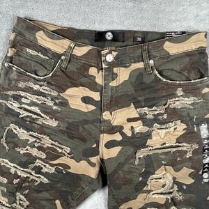 NWT Jordan Craig Tulsa Camo Shorts Men's Distressed Size 38